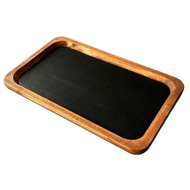 Wooden Leather Storage Tray - Full View